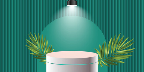 3D round podium background in white color with layers square backdrop. 
Fashion stage showcase mockup scene.
Abstract composition minimalist design. Studio display showroom cosmetic product pedestal, 