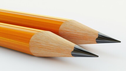 Close-up of sharpened yellow pencils point.