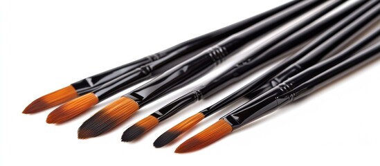 Fototapeta premium Premium set of fine detail paintbrushes with soft bristles designed for precision in artistic creation and enhanced expression in various mediums