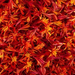 Saffron texture background, crocus sativus flowers pattern, dry herbal petals banner, aromatic herbs
