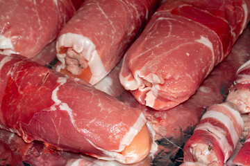 Pigs In Blankets Meat Bacon and Sausage Wrapped Together