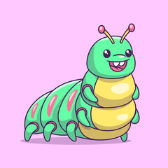 Happy smiling little baby caterpillar