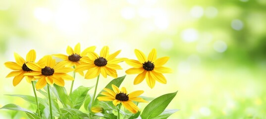 Obraz premium yellow flowers in the garden