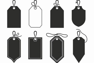 Price tag, label icon, paper price, blank product labels symbol, empty cardboard price label, sale mockup