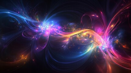 Abstract colorful glowing energy swirls