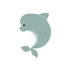 Stylised Dolphin Illustration in Pastel Shades – Vector Design