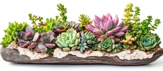 Lush variety of succulent plants creatively displayed in a rustic wooden planter ideal for enhancing home decor and indoor gardening aesthetics