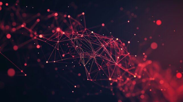 Abstract red network connection background