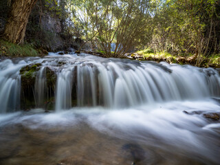 Water jump in Guadalaviar River near San Blas, Teruel