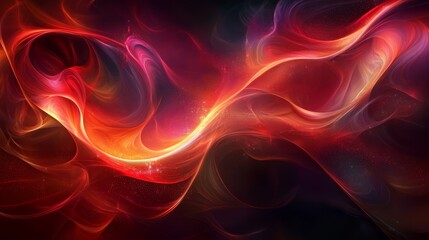 Fototapeta premium Abstract red and orange flowing shapes.