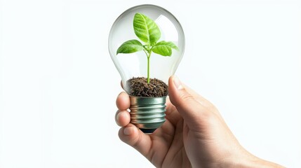 A light A light bulb icon with plant growth inside, representing eco-innovation icon with plant growth inside, representing eco-innovation