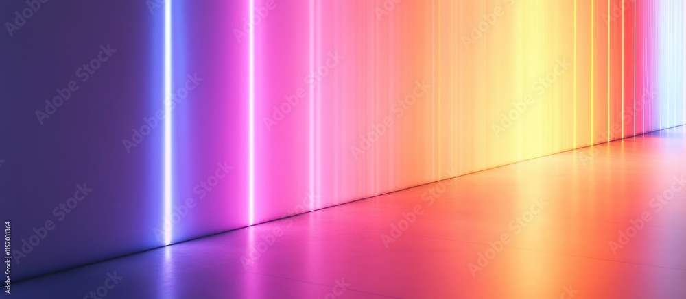 Poster dynamic rgb light interaction on a reflective surface creating an artistic display of vibrant colors