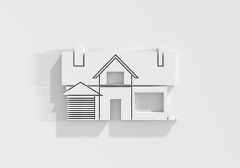Suburban house. For web design and application interface. Real estate business illustration. 3D render