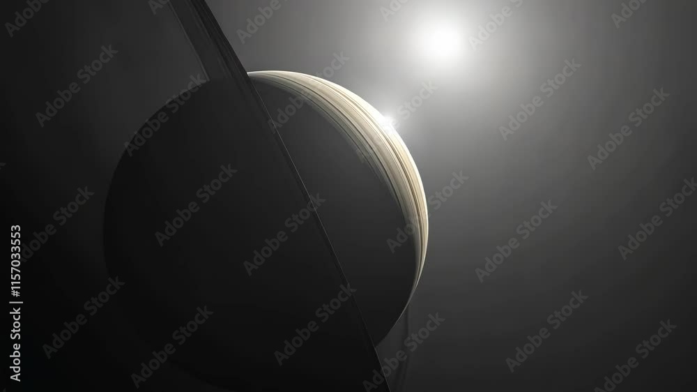 Wall mural exploration of a distant planet illuminated by a shining star in a cosmic landscape