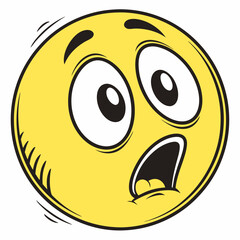 A vibrant yellow vector icon featuring an awe-inspiring face and eye emoticon, perfect for expressing wonder and surprise.