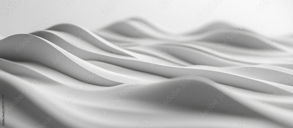Aufkleber Abstract white waves of smooth paper creating a serene and minimalist texture perfect for backgrounds or modern design concepts.