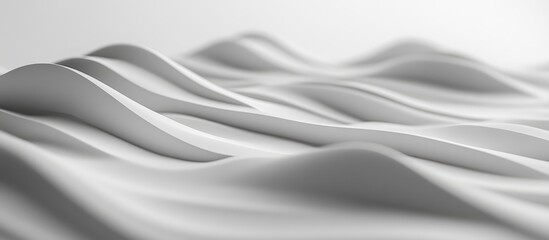 Obraz premium Abstract white waves of smooth paper creating a serene and minimalist texture perfect for backgrounds or modern design concepts.
