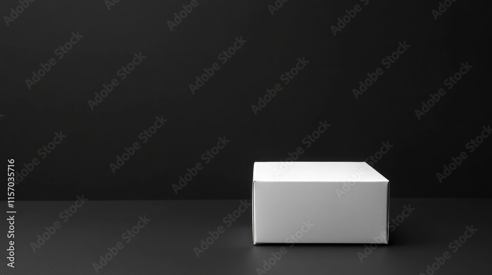 Leinwandbilder Minimalist white empty milk box on a dark background emphasizing simplicity and contrast in packaging design and branding concepts.