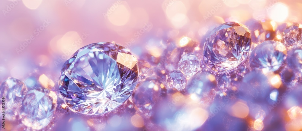 Aufkleber soft colored bokeh background with sparkling diamonds creating a dreamy and luxurious atmosphere for design and decoration purposes
