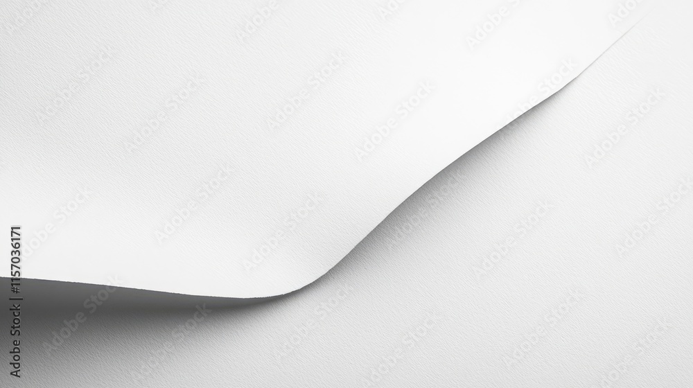 Poster Curved white paper texture background ideal for versatile content applications and design projects