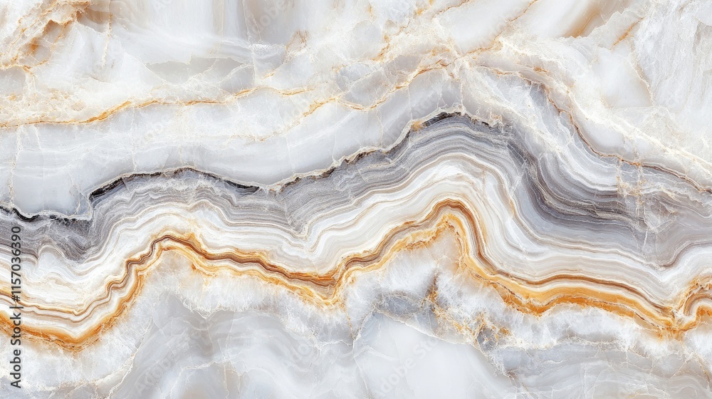 Poster elegant white marble texture with gray and gold veins for sophisticated backgrounds or design elemen