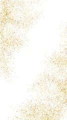 Golden Paint Brush Strokes.Golden Glitter flow dust. PNG Vertical banner on a transparent. Festive background with gold glitter and confetti for celebration.Luxury wedding invite cards collection.