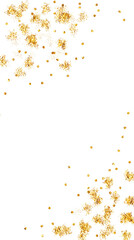 Gold sparkle splatter border. Png Gold luxury design for social posts. Png transparent background for celebration wedding illustration with glowing golden particles.