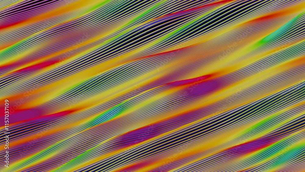 Fototapete vibrant abstract pattern with multicolored waves..