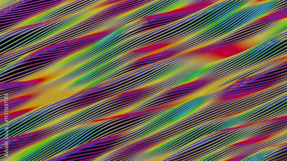 Leinwandbilder Vibrant Abstract Pattern with Multicolored Waves..