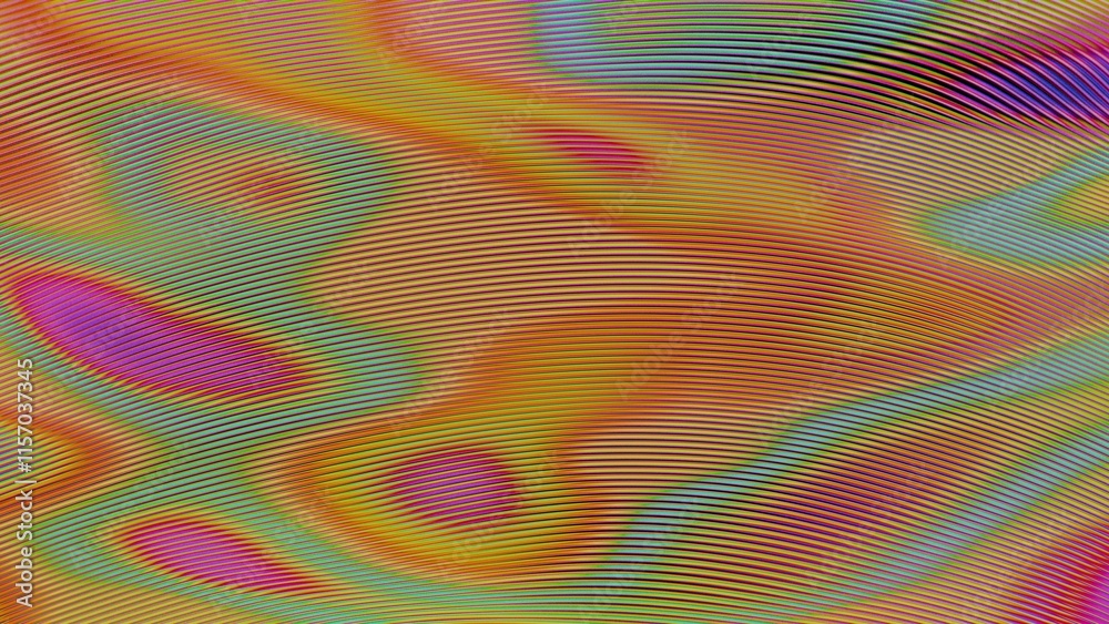 Poster Abstract Multicolored Waves with Subtle Gradient Lines