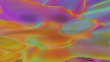 Dynamic Abstract Landscape with Colorful Gradient Waves