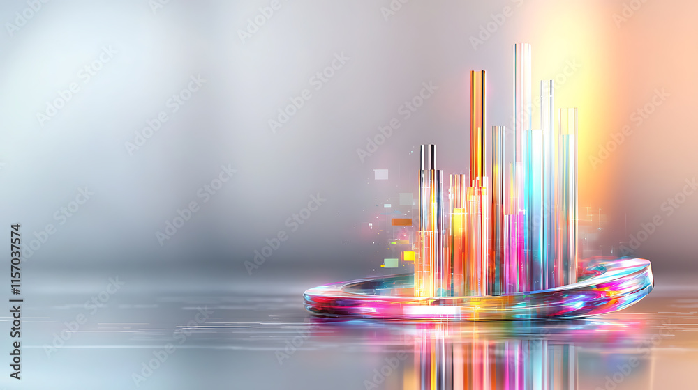 Poster dynamic data visualization concept abstract background digital art modern environment creative viewp
