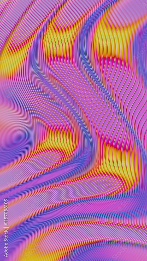 Poster Abstract Colorful Waves with Gradient Vibrancy