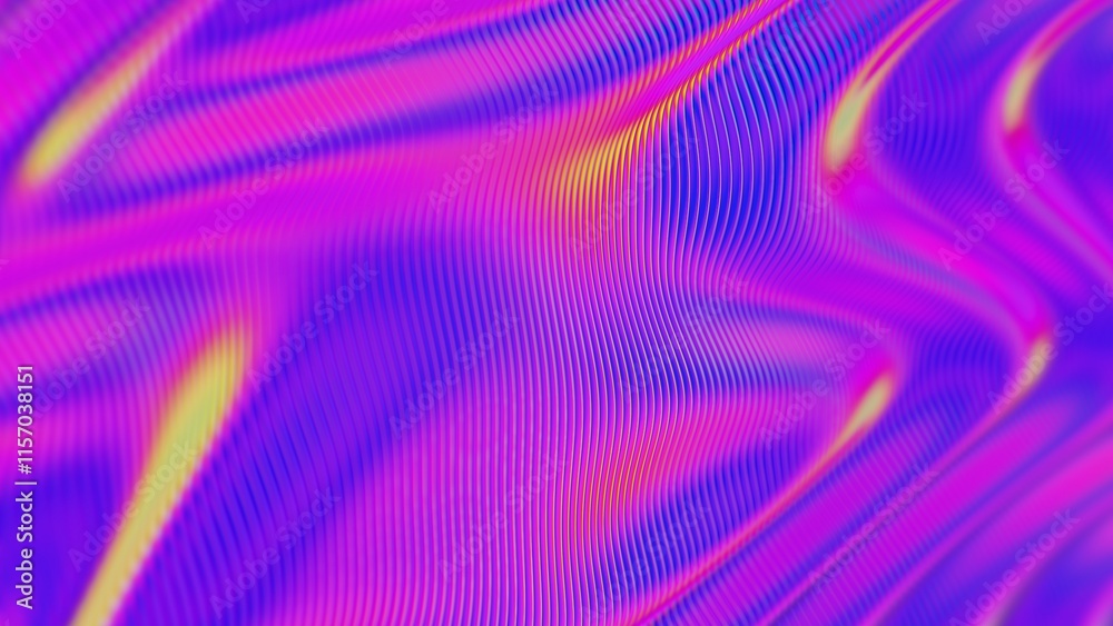 Poster abstract vibrant gradient waves with neon tones