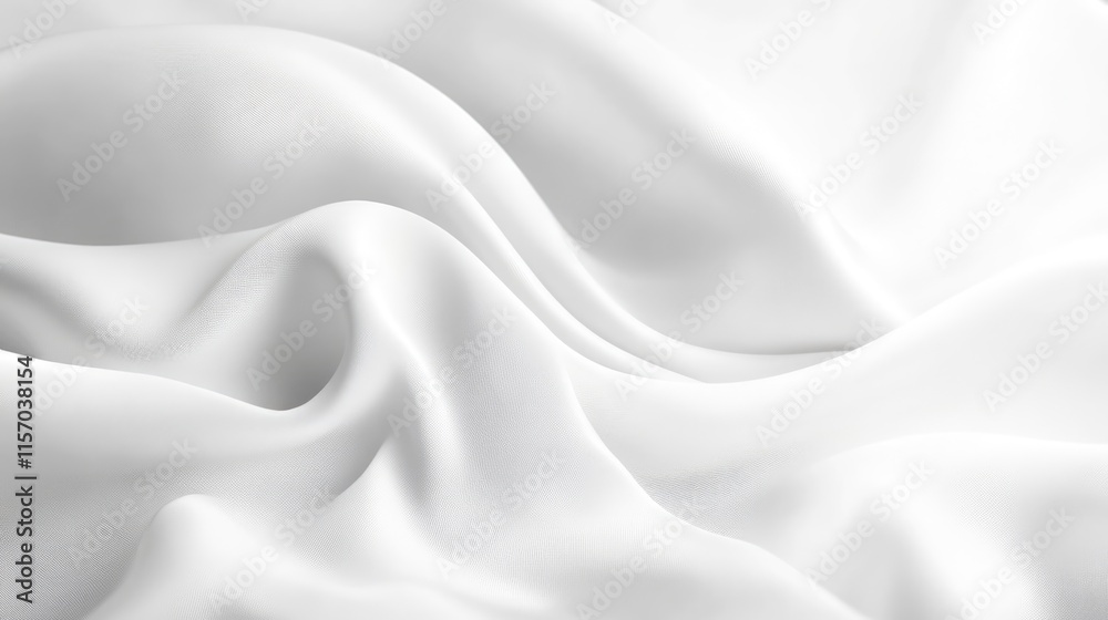 Aufkleber elegant white silk fabric texture with soft folds and subtle waves on a bright background for luxuri
