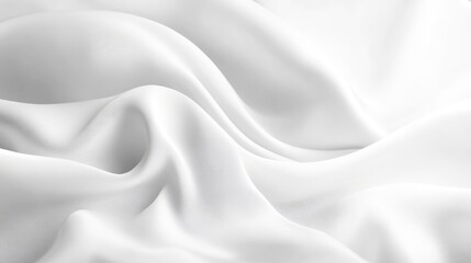 Naklejka premium Elegant white silk fabric texture with soft folds and subtle waves on a bright background for luxurious design aesthetics.