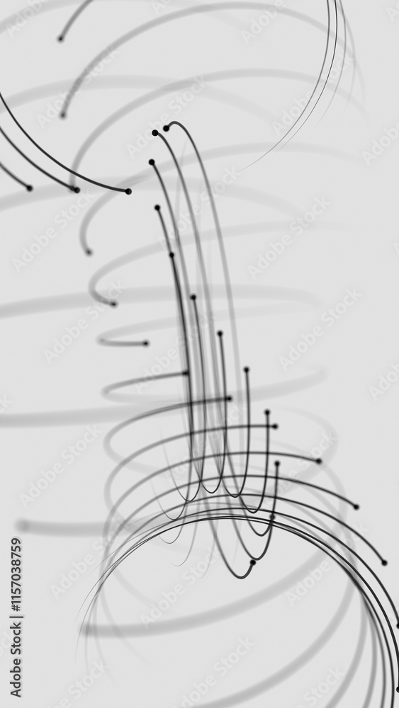 Poster minimalistic abstract wireframe design on white background