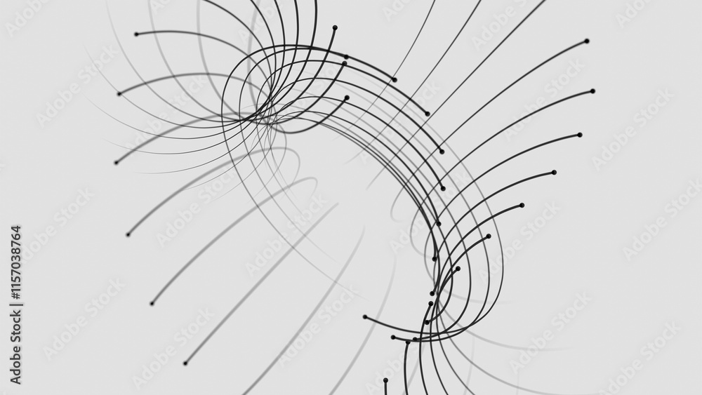 Poster minimalistic abstract wireframe design on white background