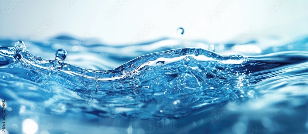 Aufkleber clear vibrant water flowing with a captivating blue hue creating ripples and reflections in a serene