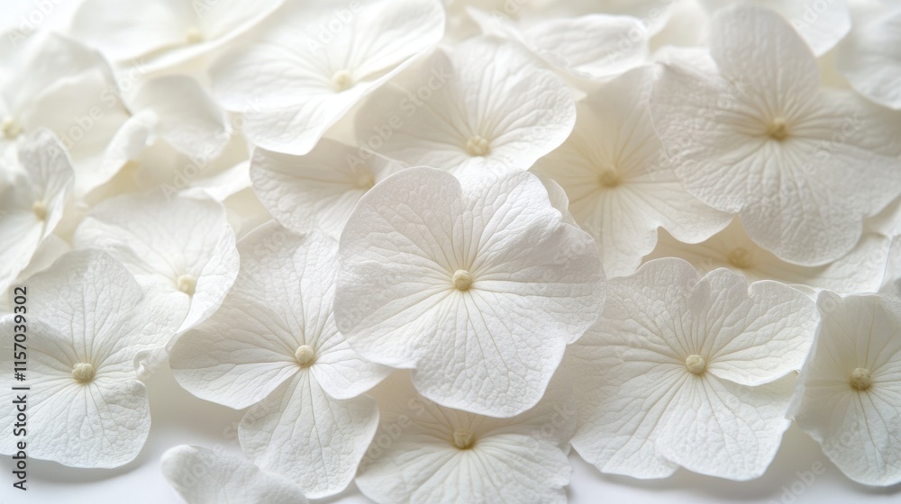 Poster delicate white flower petals arranged closely creating a serene and elegant floral background perfec