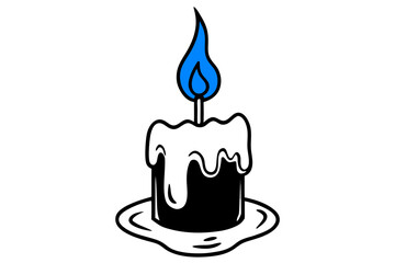 Candle light burn vector illustration on white background