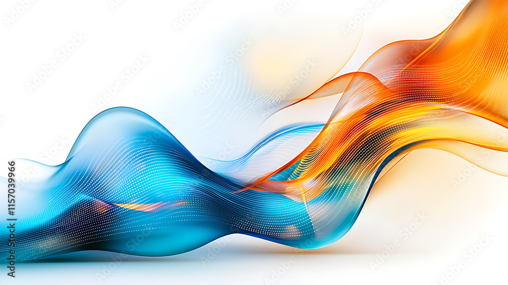 Poster dynamic flowing waves of color abstract art digital design studio setting artistic viewpoint visual 