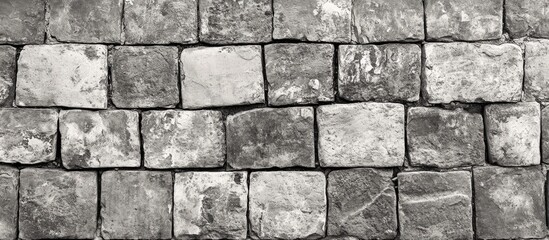 Vintage monochrome brick wall texture ideal for graphic design projects and background applications.