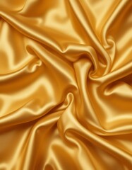 Obraz premium Golden Satin Fabric Draped Softly Luxurious Texture