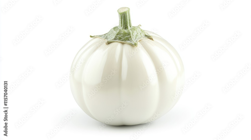 Poster white eggplant on a clean white background showcasing its unique shape and texture suitable for culi