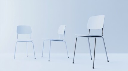 Minimalist modern chairs in a bright space.