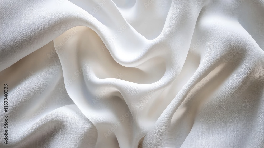 Poster Elegant white fabric texture with soft light creating a smooth and modern background for versatile design applications