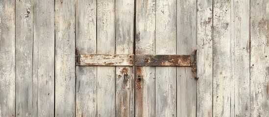 Weathered wooden door with cracked paint showcasing rustic charm ideal for vintage themed interior decor and design inspiration