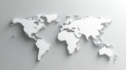 Obraz premium Minimalist world map in clean design