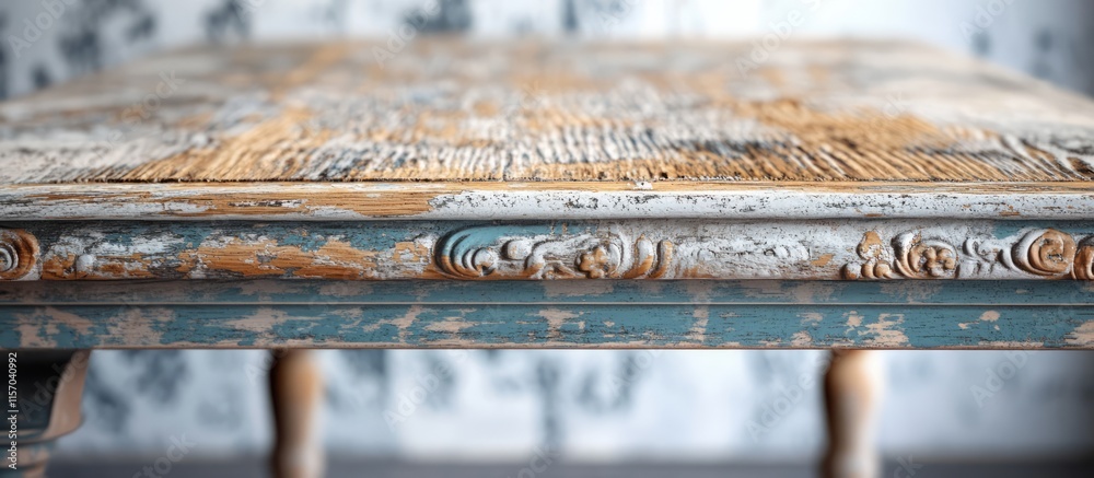 Poster rustic vintage wooden table with a weathered finish suitable for interior design and home decor proj